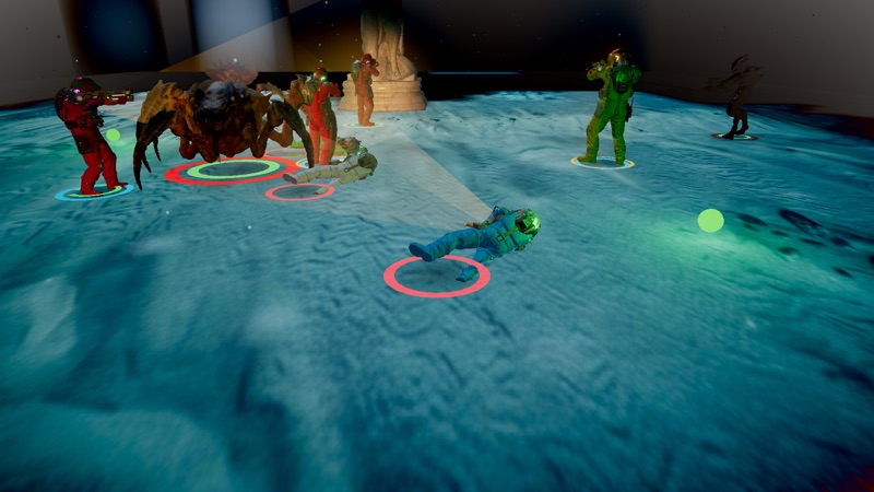 Two downed operators lying where they fell after a tergit attack